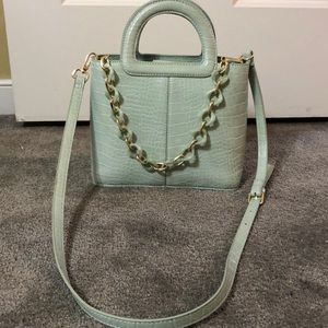 Topshop Perfect accessory mint faux croc purse